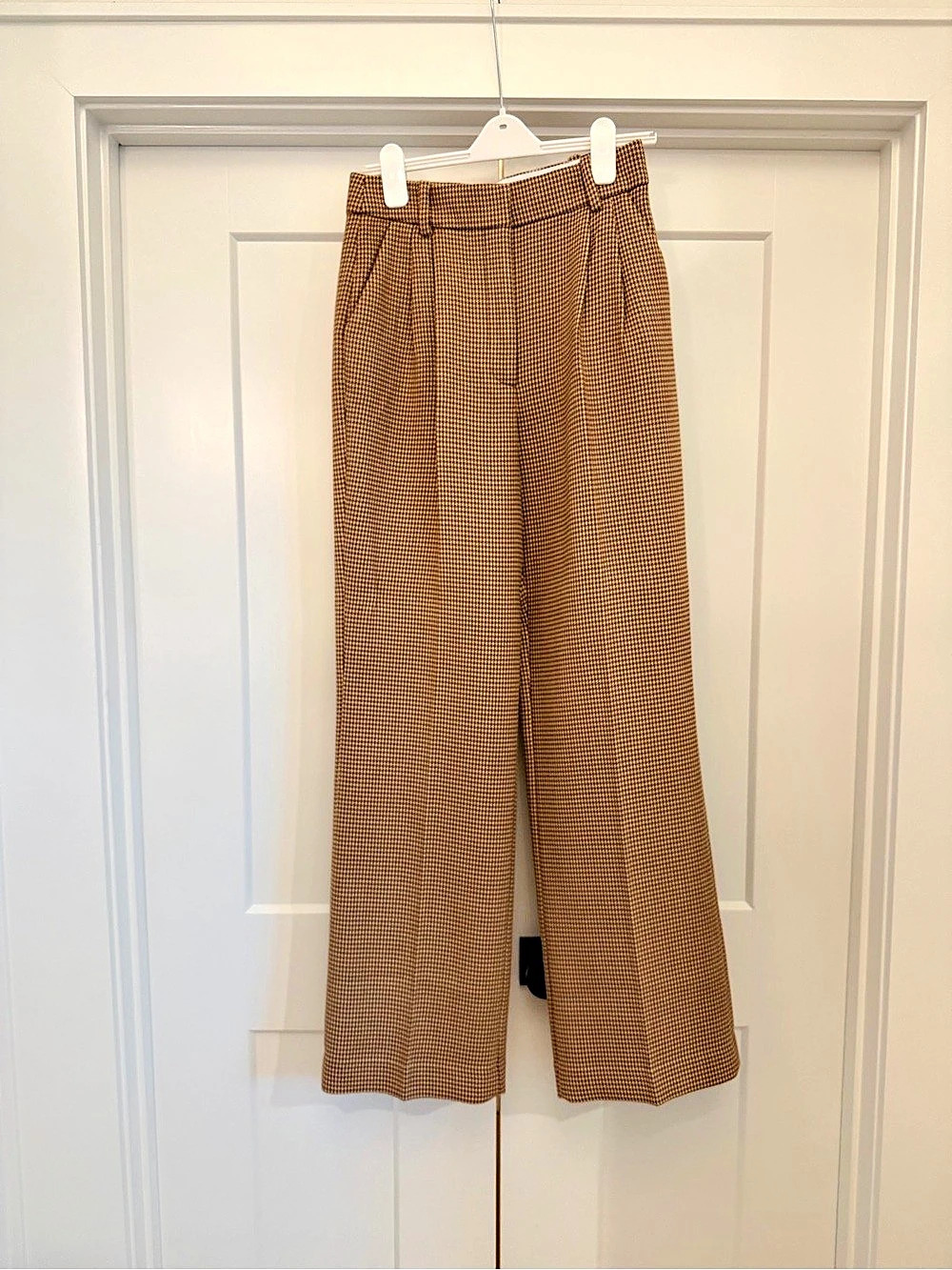 Favorite Daughter Houndstooth Wide Leg Pants in Brown & White Size 6